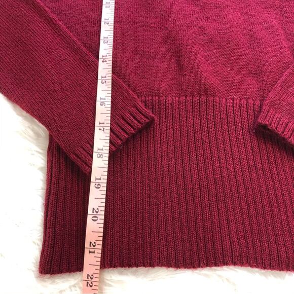 Cato Maroon Berry Shawl Fold Over Collar Accented Waist - Picture 7 of 16